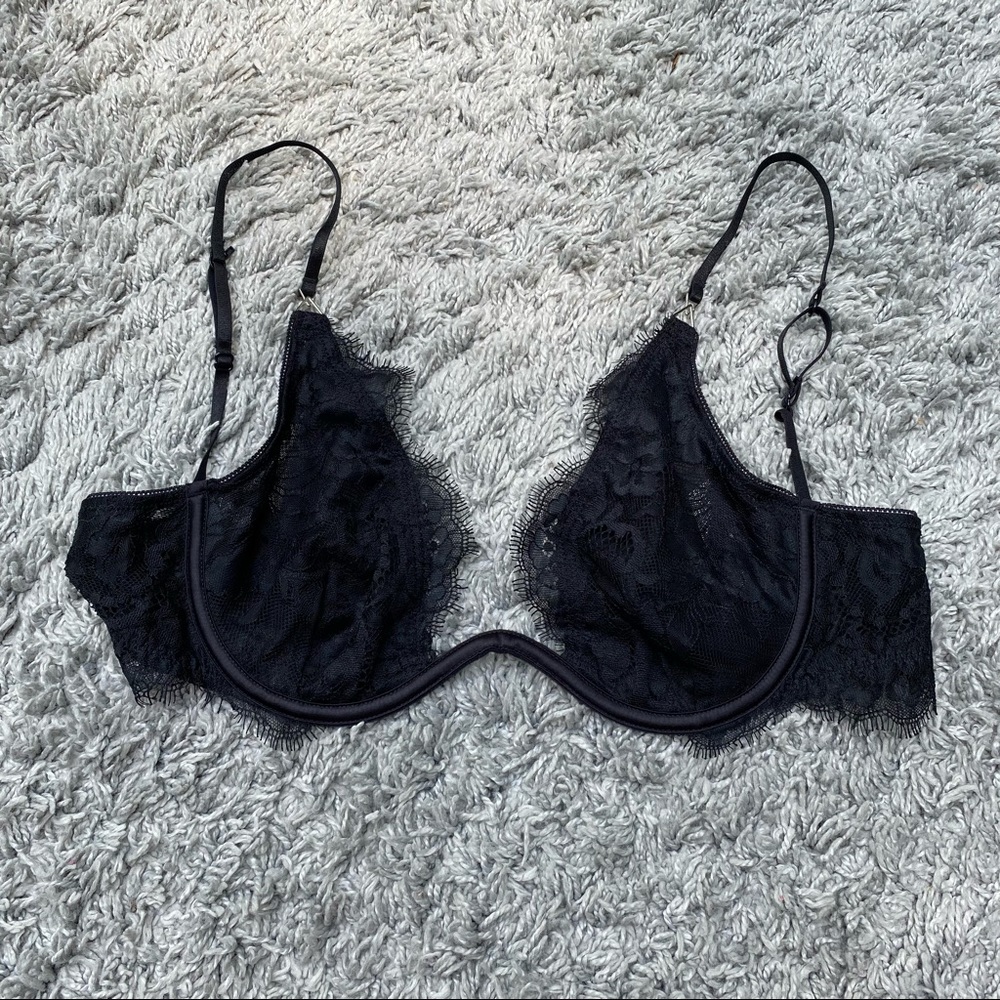 Free People Black Lace Bra